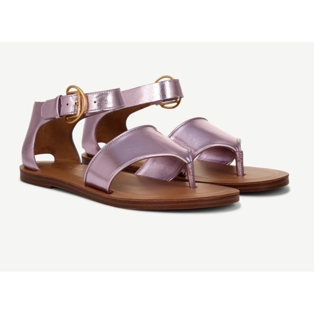 New Franco‎ Sarto Ruth Synthetic Leather Sandals Adjustable Strap Pink Size 9M